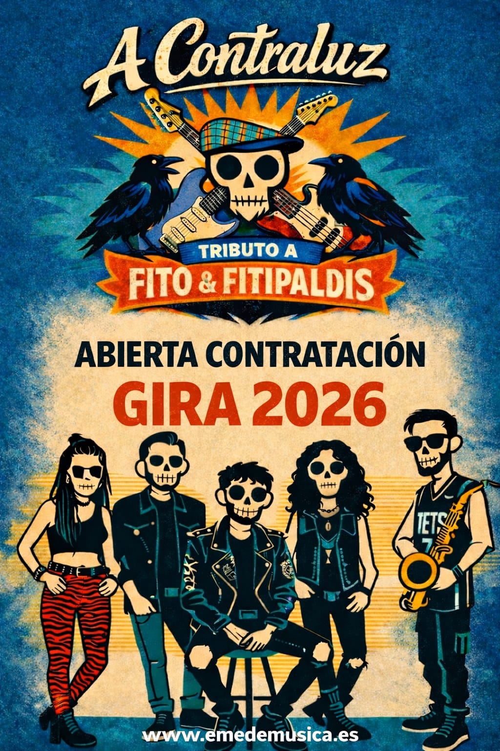 cartel contratacion tributo a fito fitipaldis concierto evento "a contraluz"